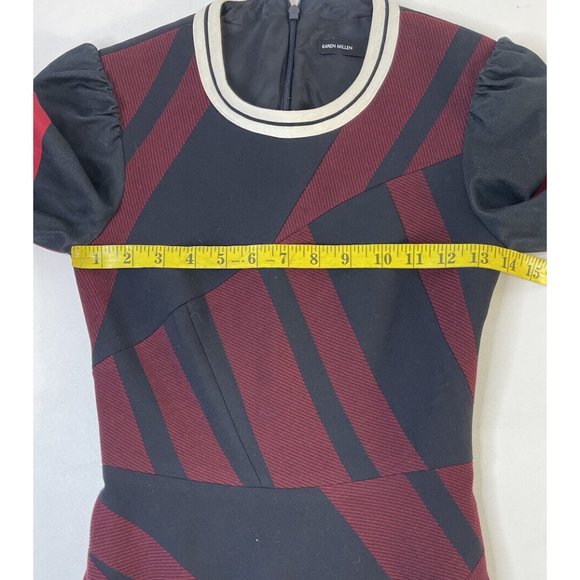 Karen Millen Red and Black Geometric Dress - Picture 6 of 9